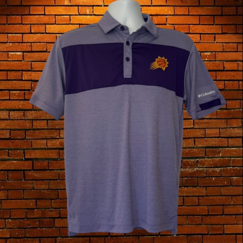 Columbia Phoenix Suns Golf Polo Shirt Purple Gray Medium